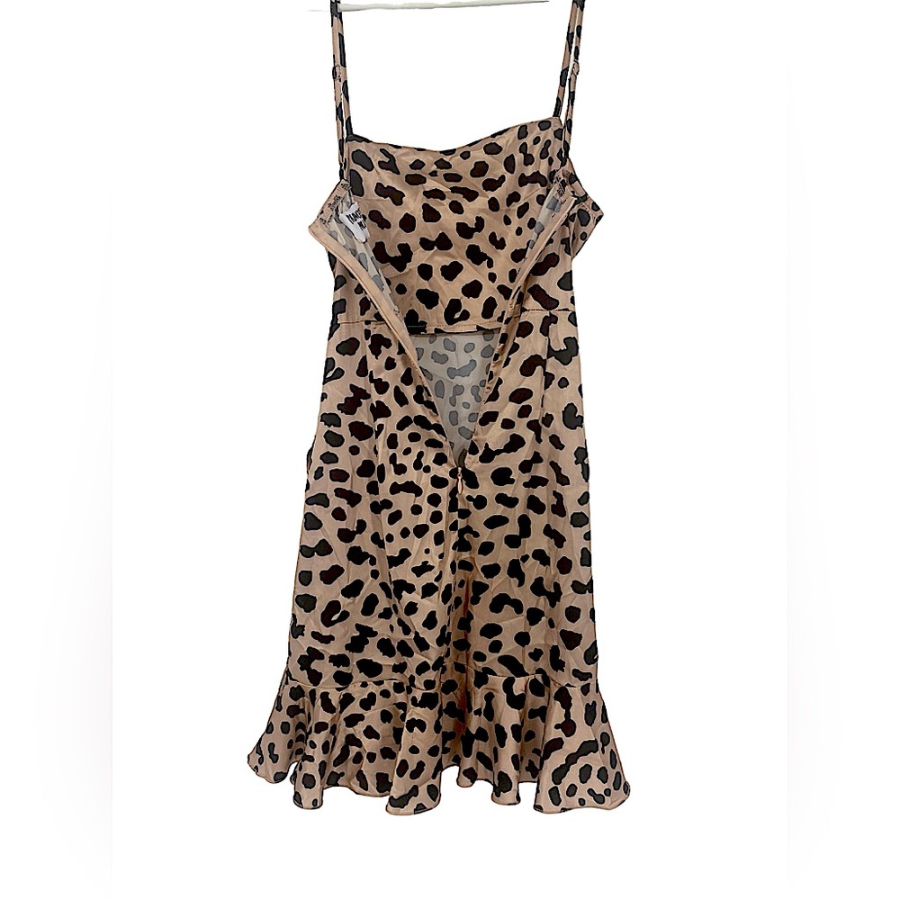PRINCESS POLLY | Leopard print Wrap Mini Cocktail Dress | Size 2 - Picture 5 of 7